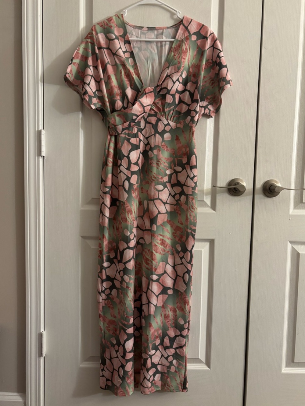 NEW! Women's Pink and Sage Floral Maxi Dress